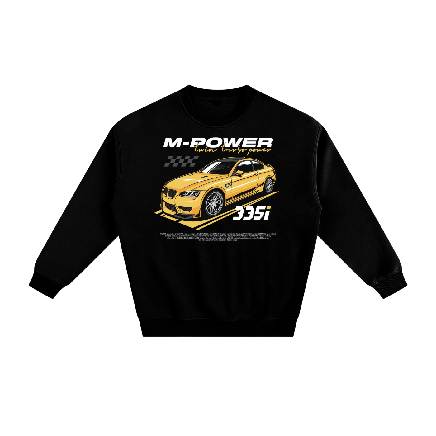 BMW 335i Jumper – Twin Turbo M-Power Sweater, Euro Car Crewneck, N54 Streetwear, Car Enthusiast Gift