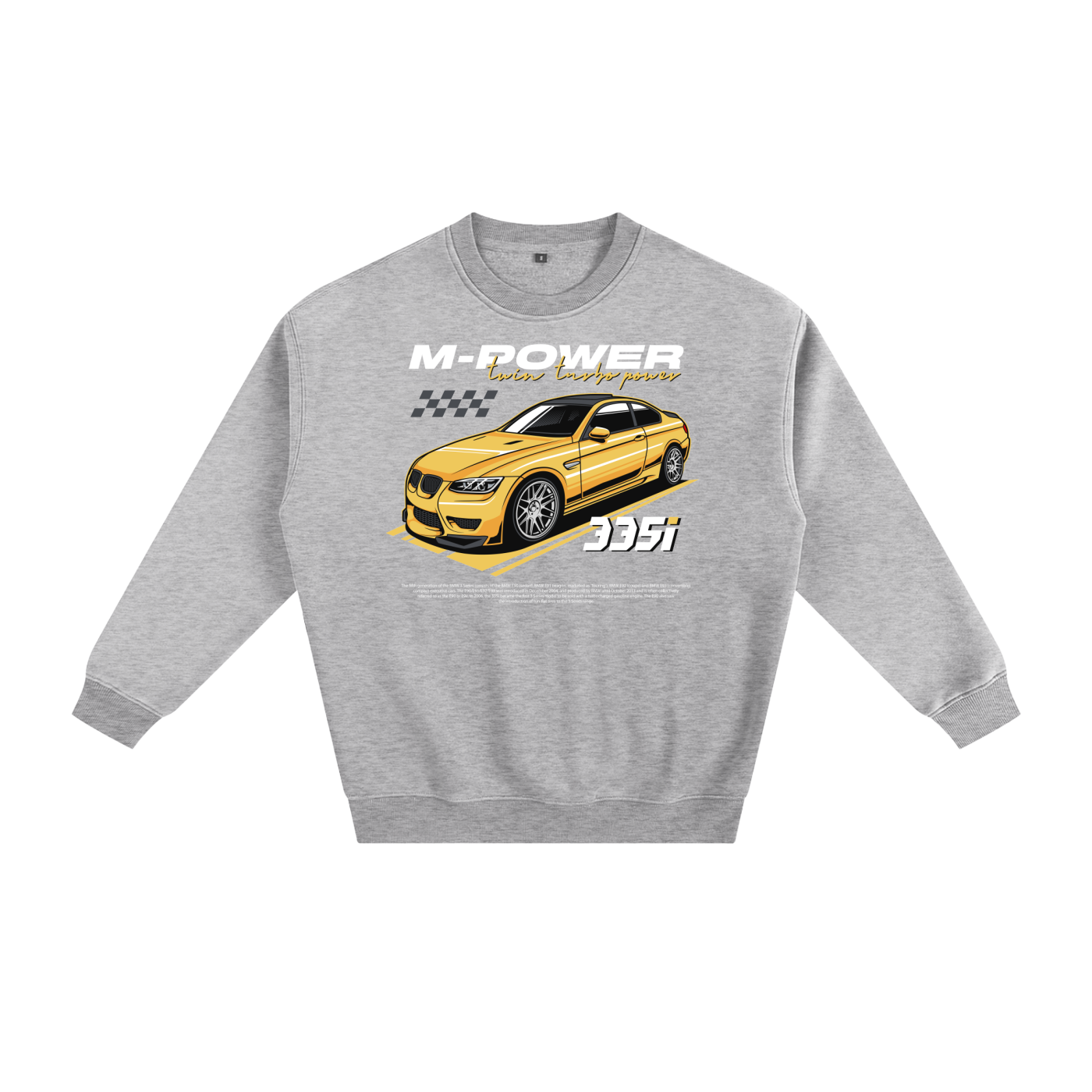 BMW 335i Jumper – Twin Turbo M-Power Sweater, Euro Car Crewneck, N54 Streetwear, Car Enthusiast Gift