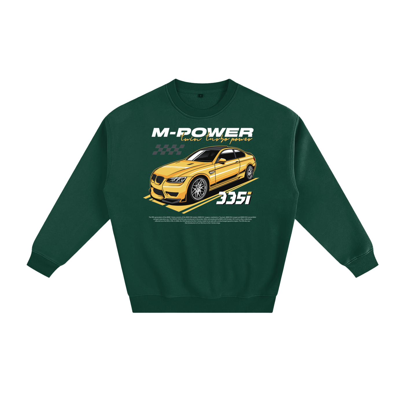 BMW 335i Jumper – Twin Turbo M-Power Sweater, Euro Car Crewneck, N54 Streetwear, Car Enthusiast Gift