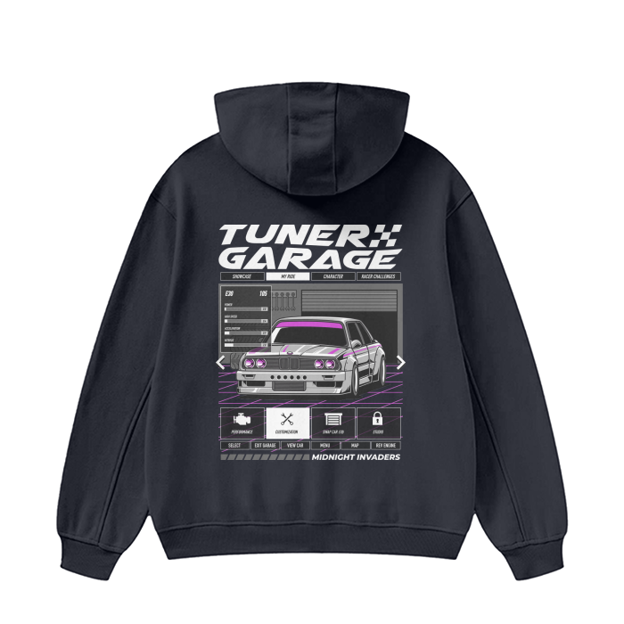 BMW E30 Inspired Tuner Garage Hoodie - Retro Street Racer Style